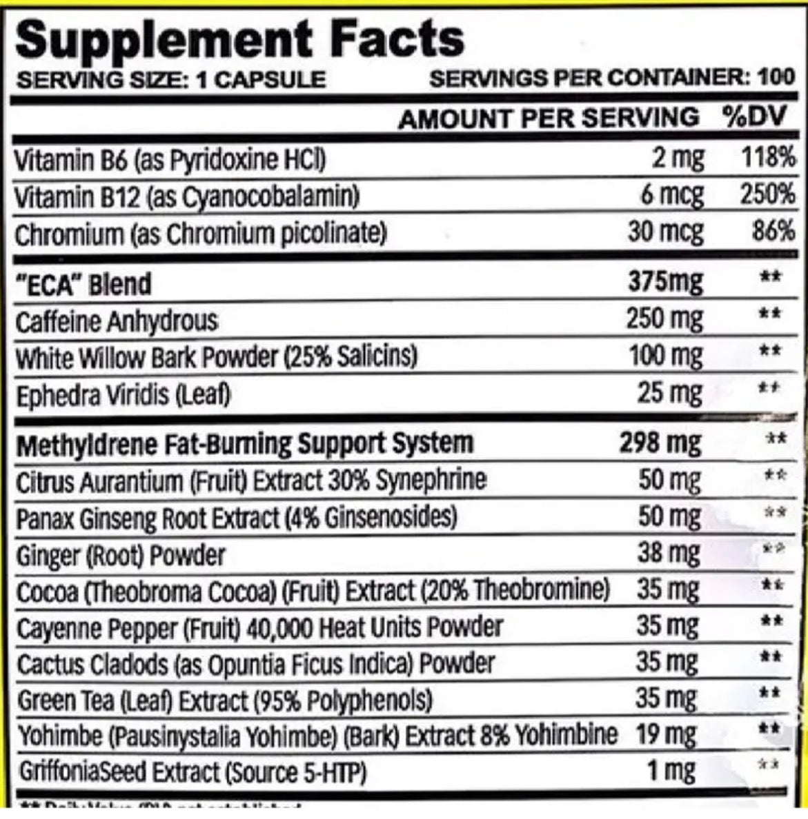 Cloma Methyldrene 25ephedra - 100 capsules