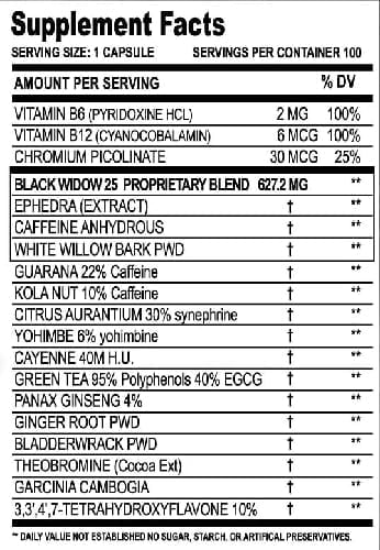 Cloma pharma, Black Spider, 100 Capsules, 100 Servings